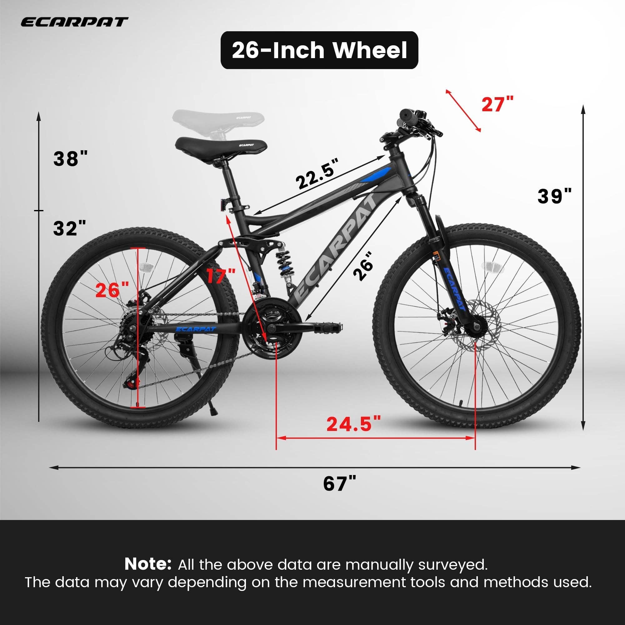 39F Inc. - Wholesale Biking Accessories - 26in 21-Speed Full Suspension Mountain Bike with Disc Brakes6