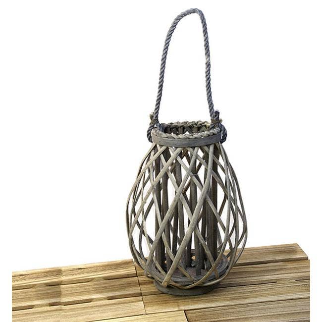 Willow with Rope Handle Lantern for wholesale by Buhi Imports