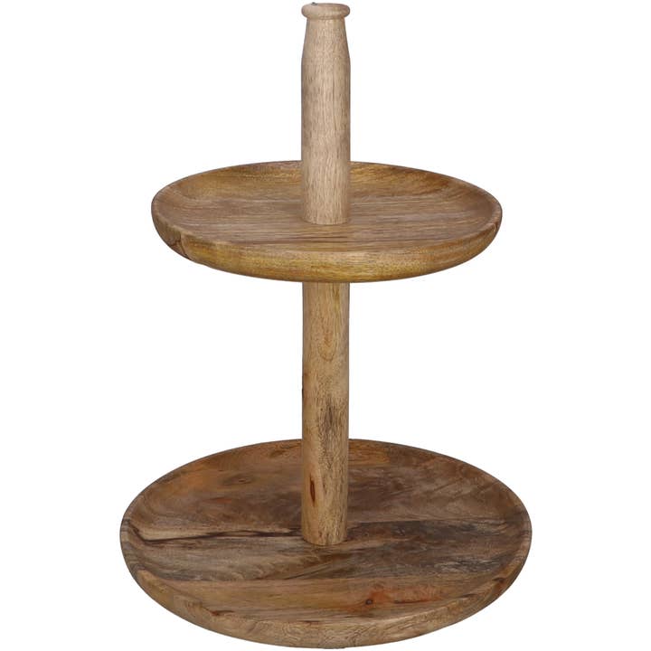 Ostrom wooden cake stand, 2 levels, D31cm, H40cm, natural for wholesale by Vosteen