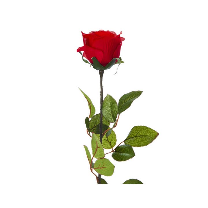 Artificial Deluxe Rose Bud Single - Red for wholesale by Portofino International Trading, USA