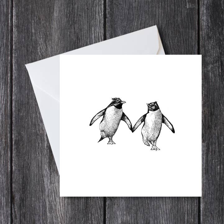 Tarjeta blanca y negra para amantes del pingüino emperador para venta al por mayor de Dots Allowed