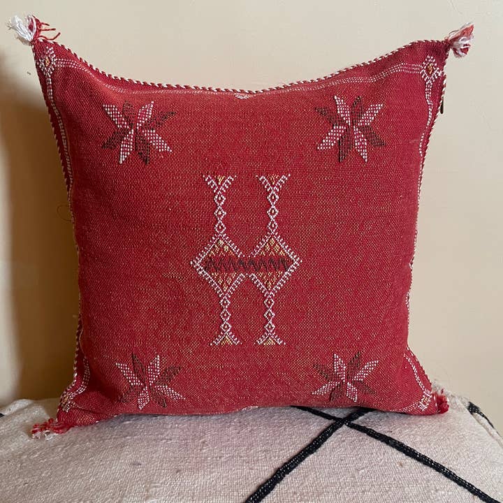 Moroccan cactus sabra silk pillow for wholesale by MARRAKECH METACRAFT LTD