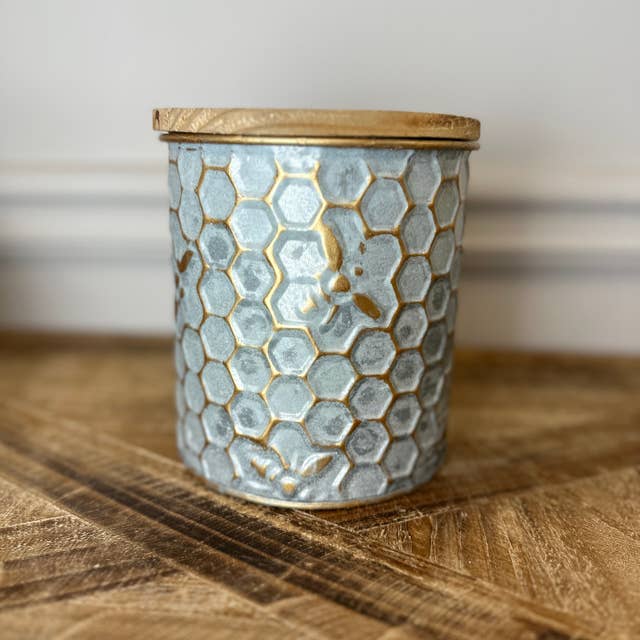 Vagabond Vintage - Wholesale Decoratieve pot - Opbergdoos voor blikjes met houten dop - Set van 2