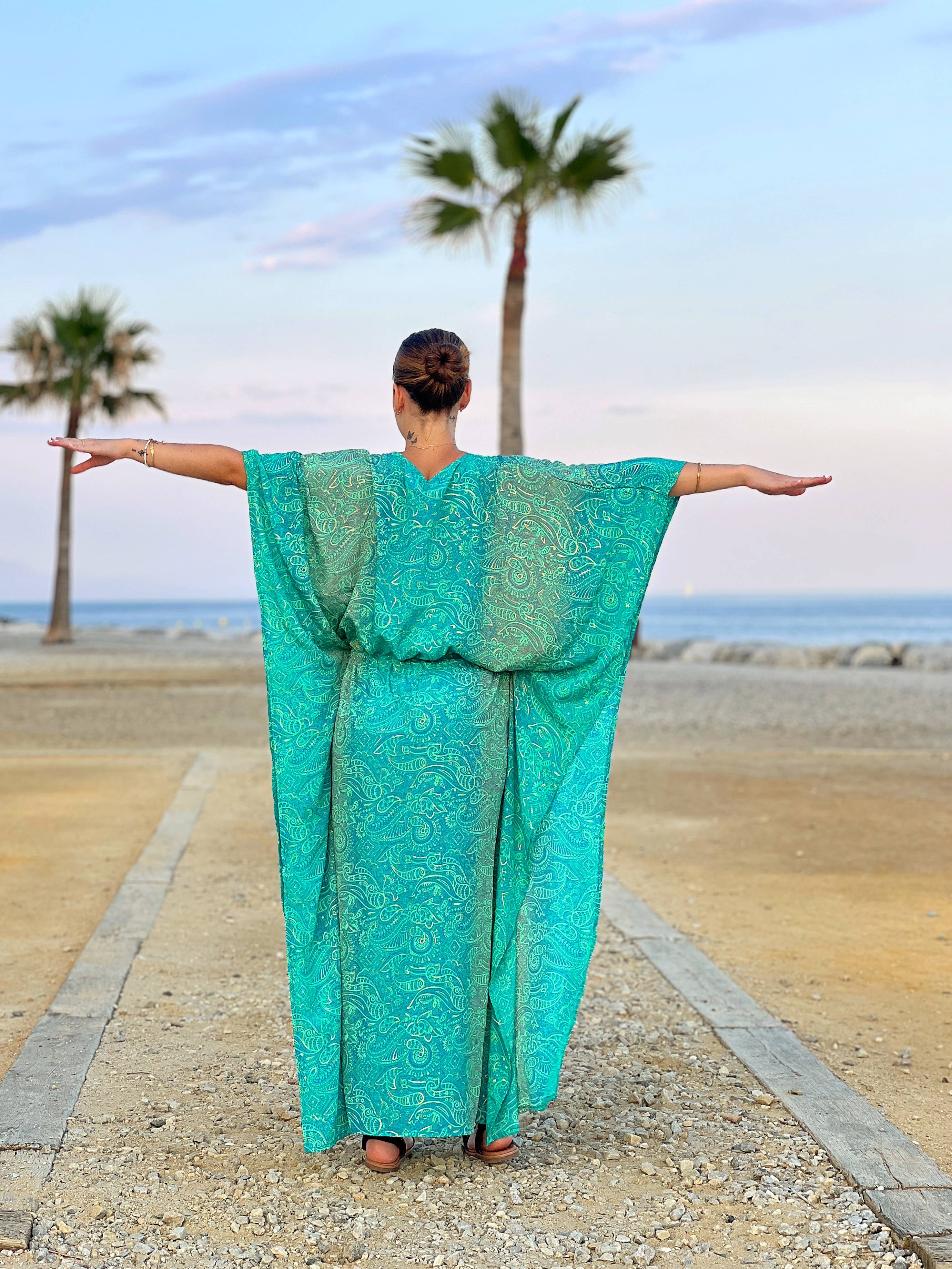 Kinomy - Wholesale Kaftan - Women's - caftans in cold silk - Pack of 10 Assorted2