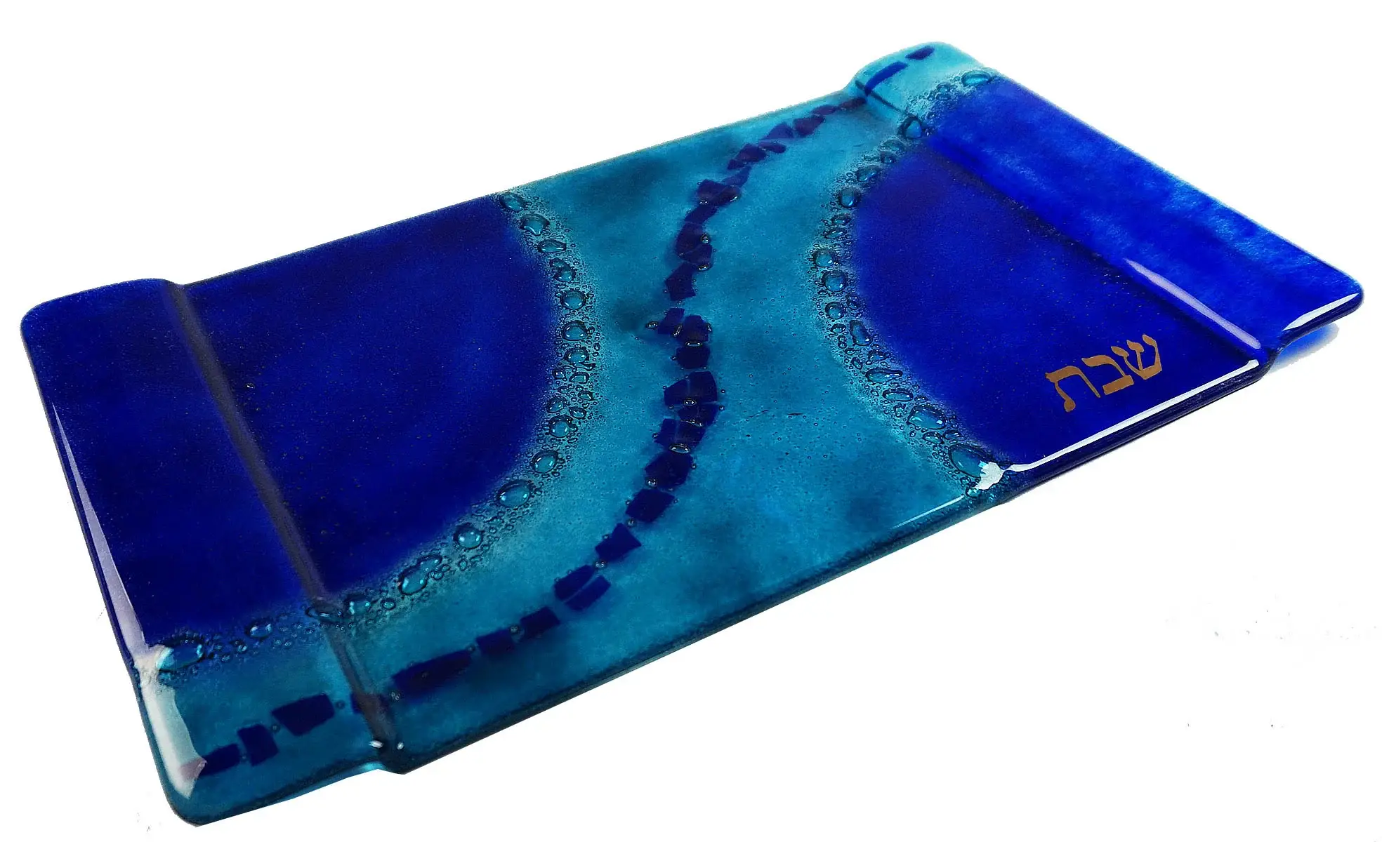 Calypso Chile - Wholesale Decorative Tray - Challah Tray - Handmade Fused Glass - Judaica0