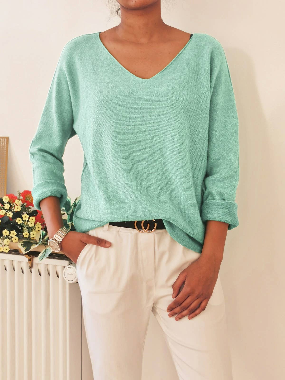 ZAFA PARIS - Wholesale Knit Sweater - Women's - 16FZ0H811-High quality seamless mesh sweater.34