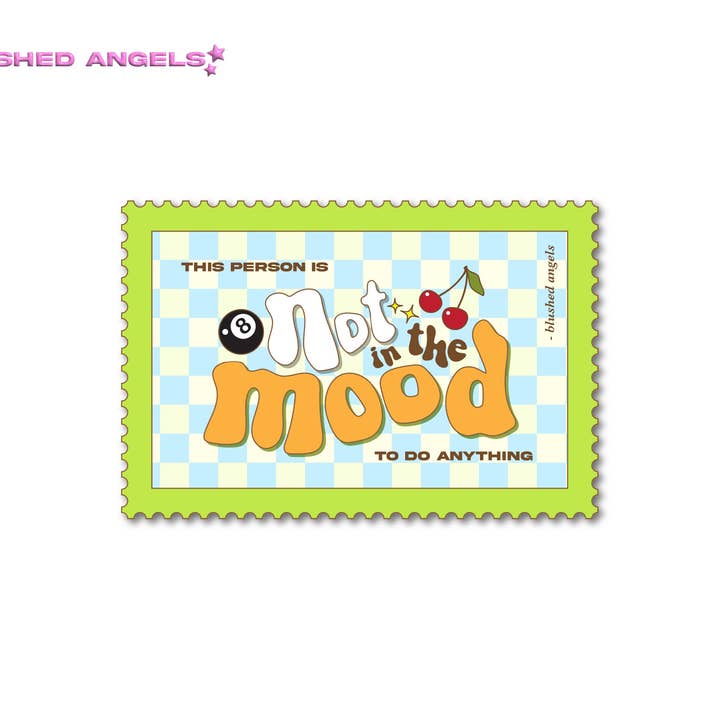 Not in the Mood Stempel Sticker Schachbrett Sticker Planer Sticker Zitat Sticker Laptop Sticker Hydroflask Wasserflasche Sticker Journal für den Großhandel von Blushed Angels
