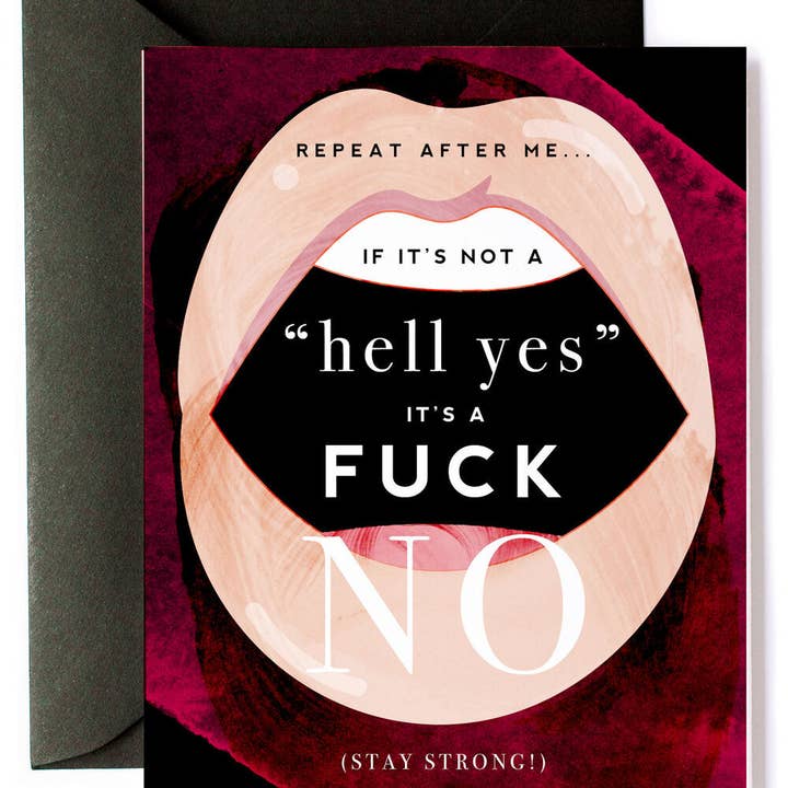 Kitty Meow Boutique - Wholesale Encouragement Card - Hell Yes - F NO, Friendship & Encouragement Greeting Card