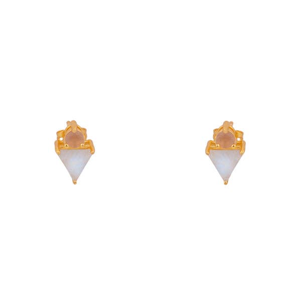 Pendientes Stalk Piedra Lunar y Rosa para venta al por mayor de ACUS