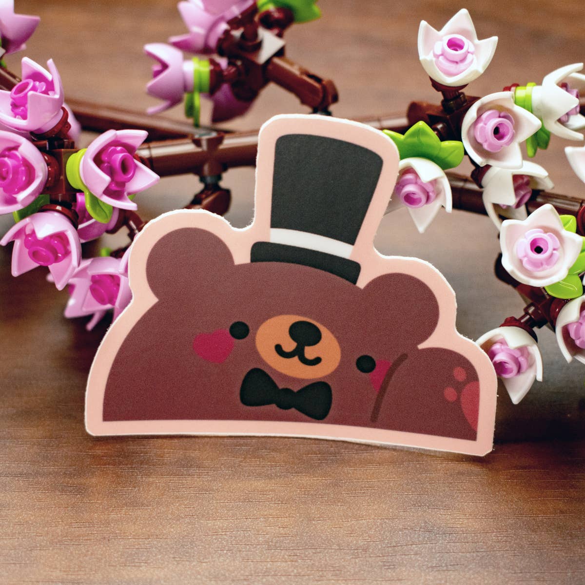 Laura Illustrates - Wholesale Sticker - Groom Bear Facing Right Vinyl Sticker | Wedding Sticker  1