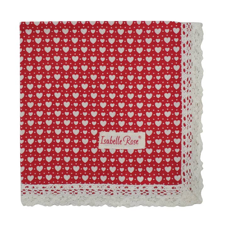 Red napkin LOVE 40x40 cm Isabelle Rose for wholesale by Isabelle Rose