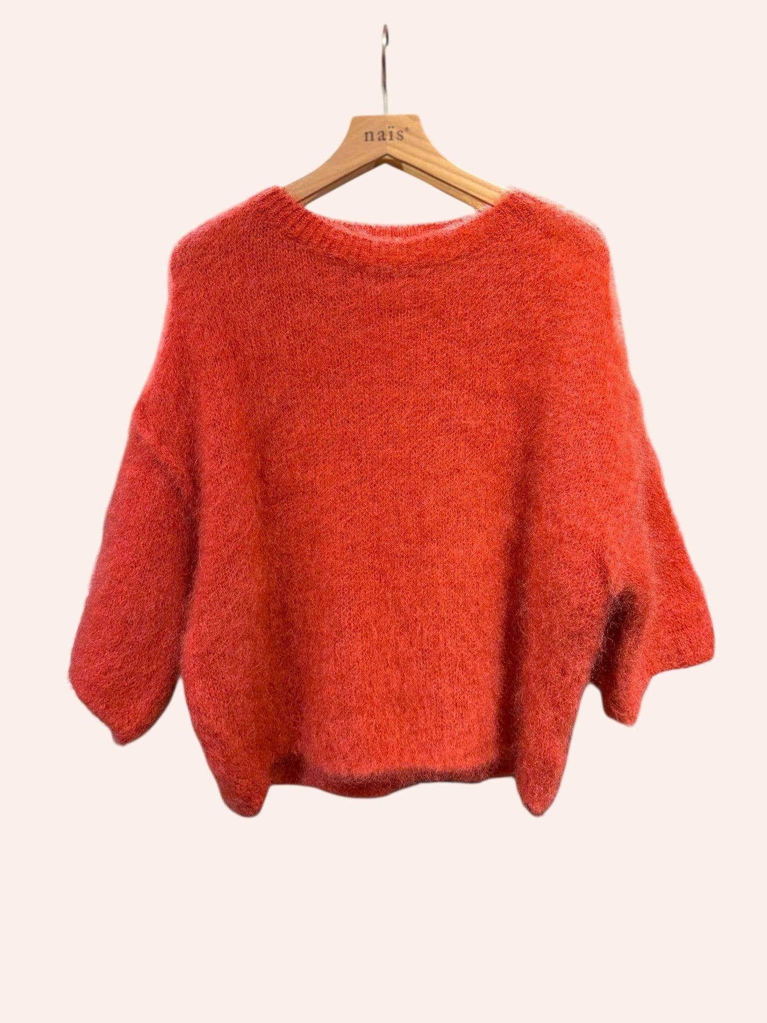 NAÏS PARIS – Großhandel Strickpullover – Damen – Pullover mit Rundhalsausschnitt und kurzen Ärmeln aus 80 % Kid-Mohair23