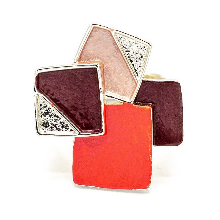 Anel com quadrados por atacado de KLK