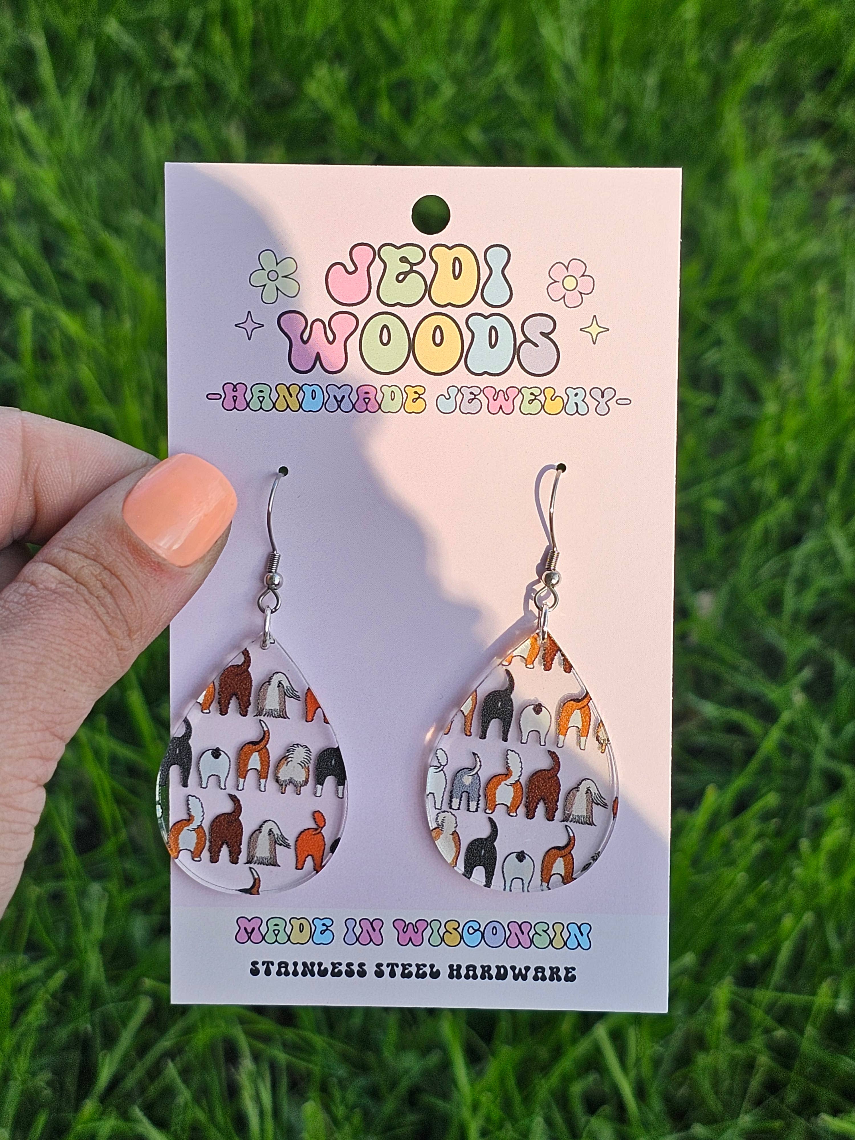 Jedi Woods LLC - Wholesale Dangle Earrings - Dog Butt Earring Dangles5