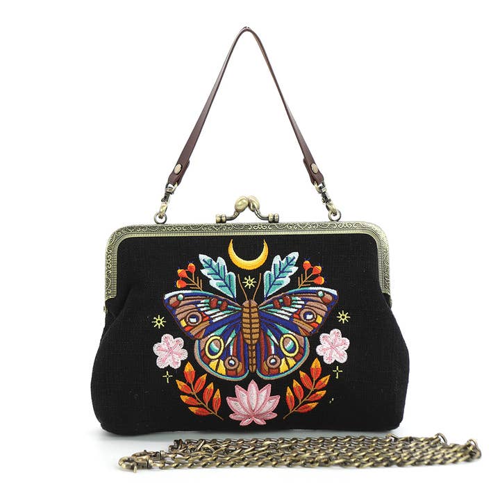COMECO INC - Wholesale Shoulder Bag - Women's - Moon Moth Vintage Kisslock Bag
