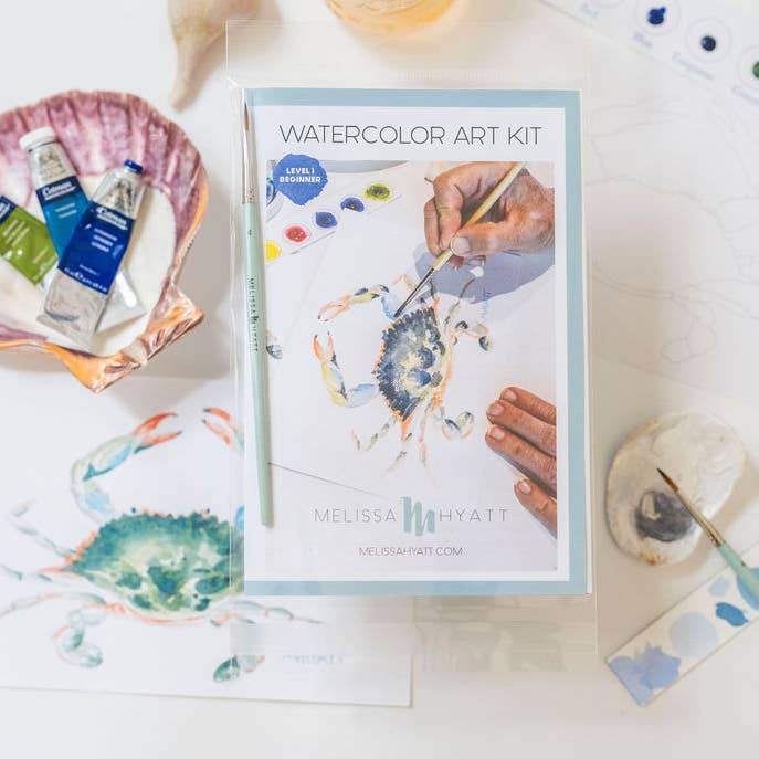 Melissa Hyatt - Wholesale DIY Craft Kit - Watercolor Art Kit- Blue Claw Crab