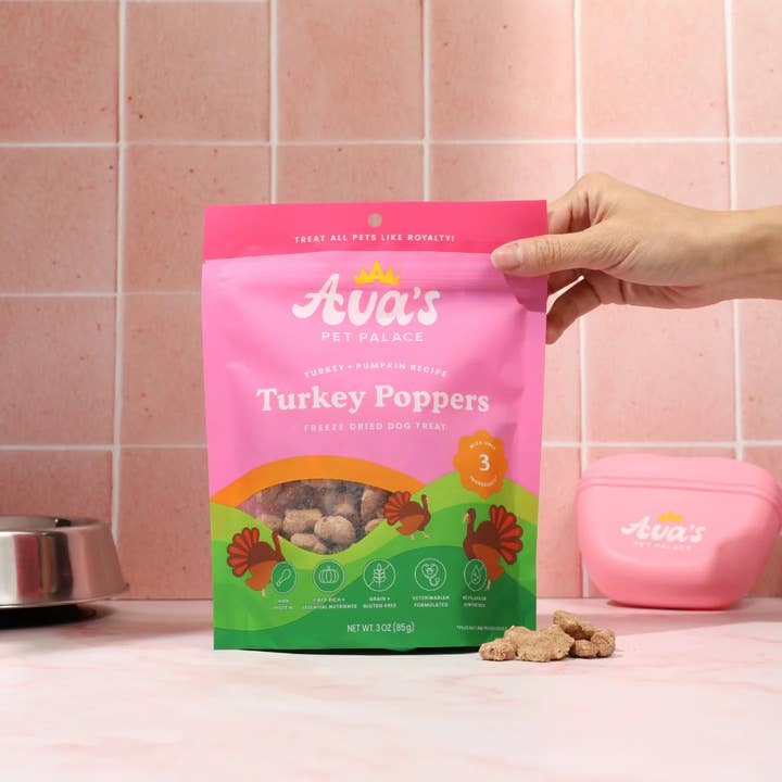 Jojo Modern Pets - Wholesale Pet Treats - Dog - Ava's Pet Palace Freeze Dried Dog Treats - Turkey Poppers