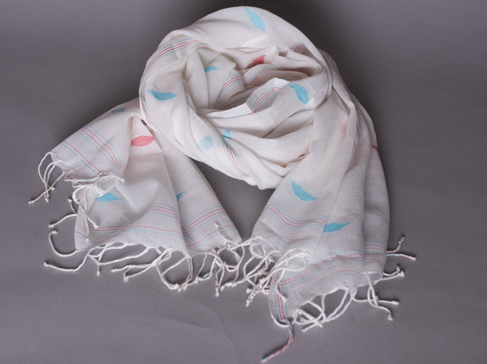 Storie – wholesale Scarf – Women's – Dupatta Shawl, Turquoise and Red Diamonds2