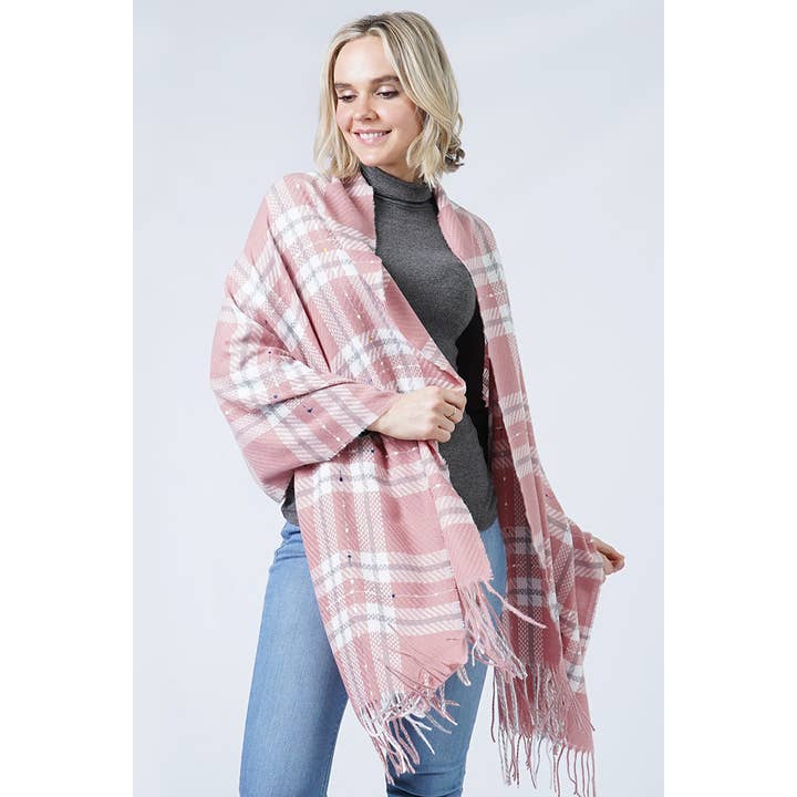 Hana - Wholesale Scarf - Women's - Plaid Oblong Tassel Scarf7