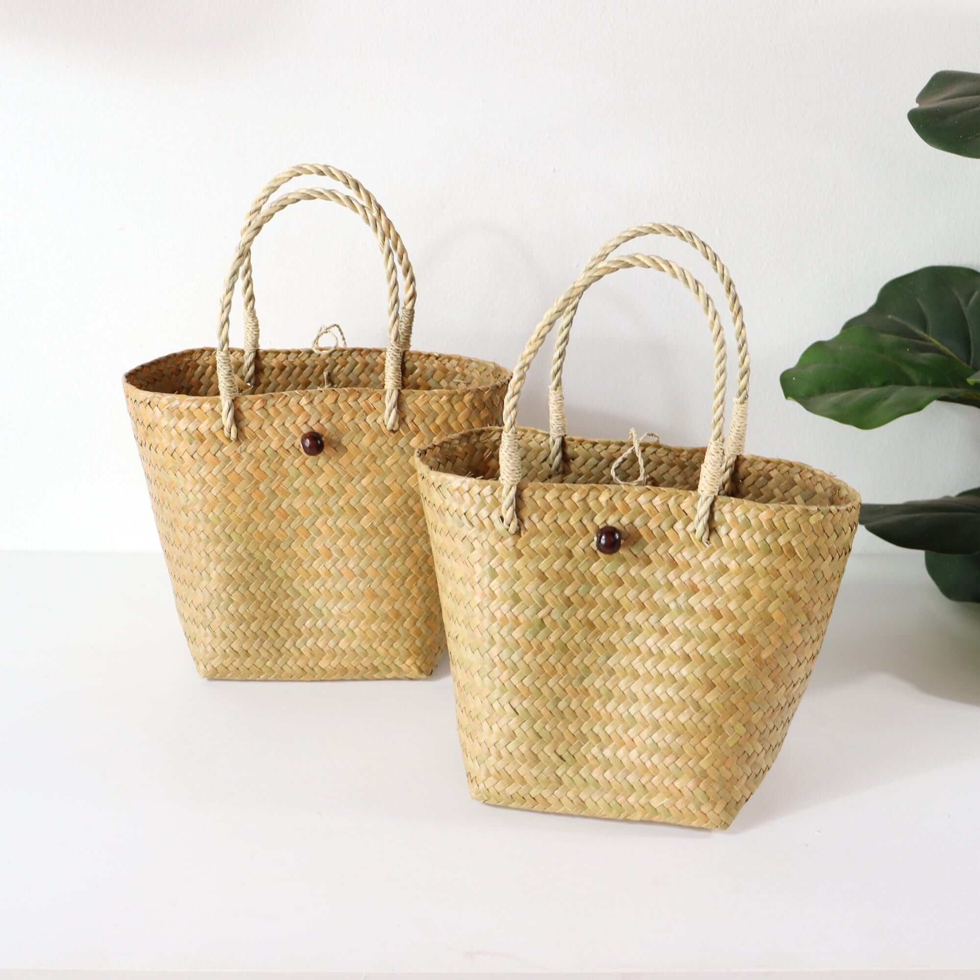 Thaihomeshop - Wholesale Strandtas - ASHA - Basketzak met rieten4
