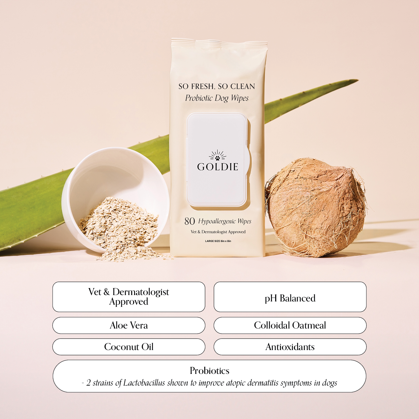 Goldie - Wholesale Pet Grooming Aid - Dog - So Fresh, So Clean Probiotic Wipes1