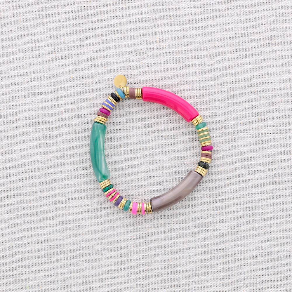 Sonata - Vendita all'ingrosso Gioielli a scatto - Bracciale elastico, acciaio, perline, resina18