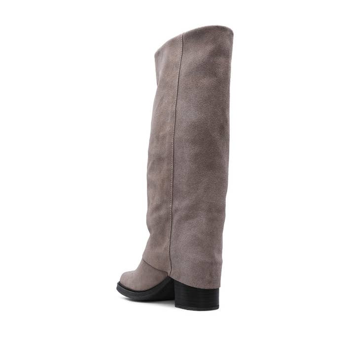 Taupe MUNICH LEATHER KNEE-HIGH BOOTS for wholesale on Faire