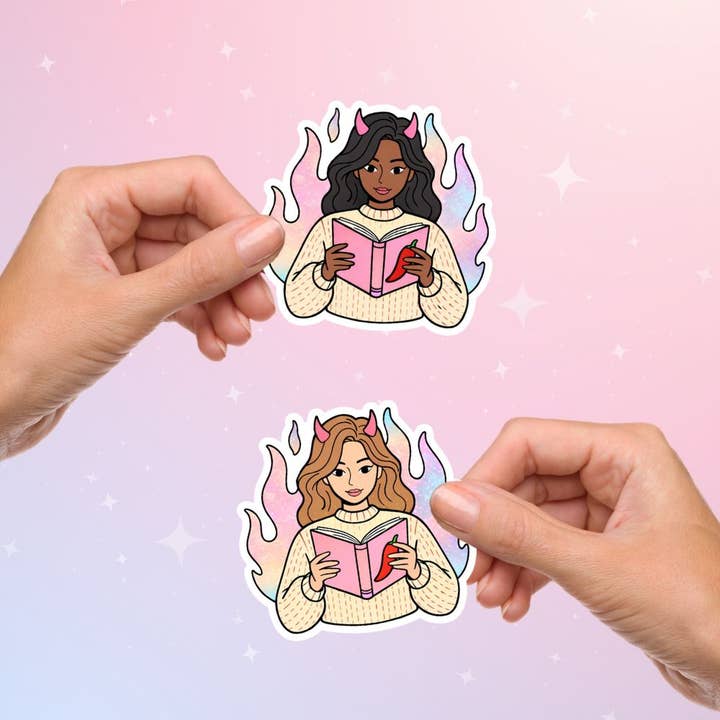 Spicy Book Reader Sticker for wholesale by Bookish Queen