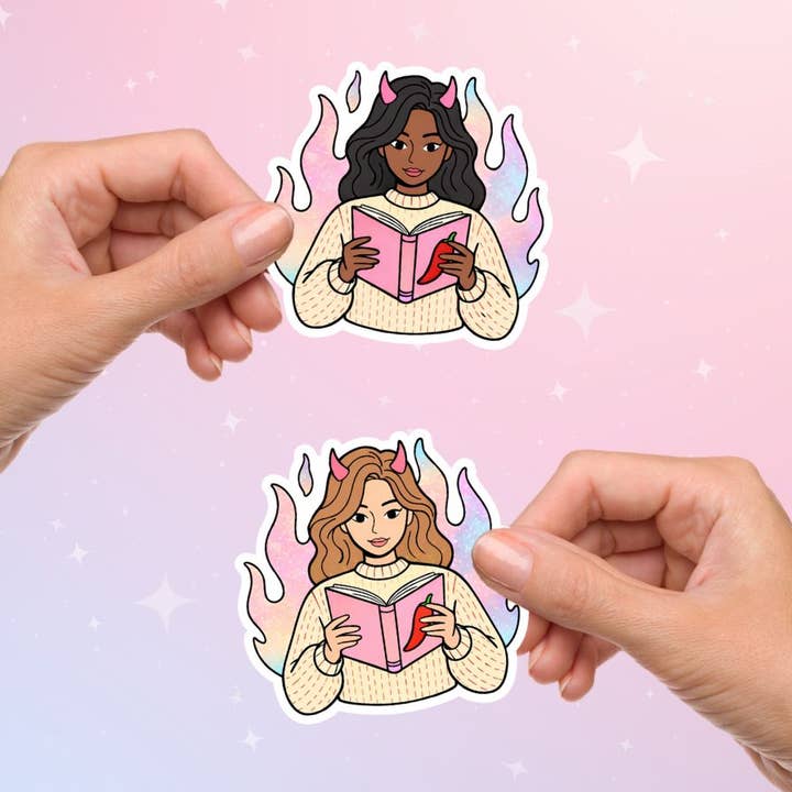 Spicy Book Reader Sticker for wholesale by Bookish Queen