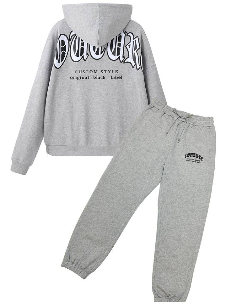 Men Black Label "COUTURE" Hoodie and Jogger Set for wholesale by Black Label x Raw