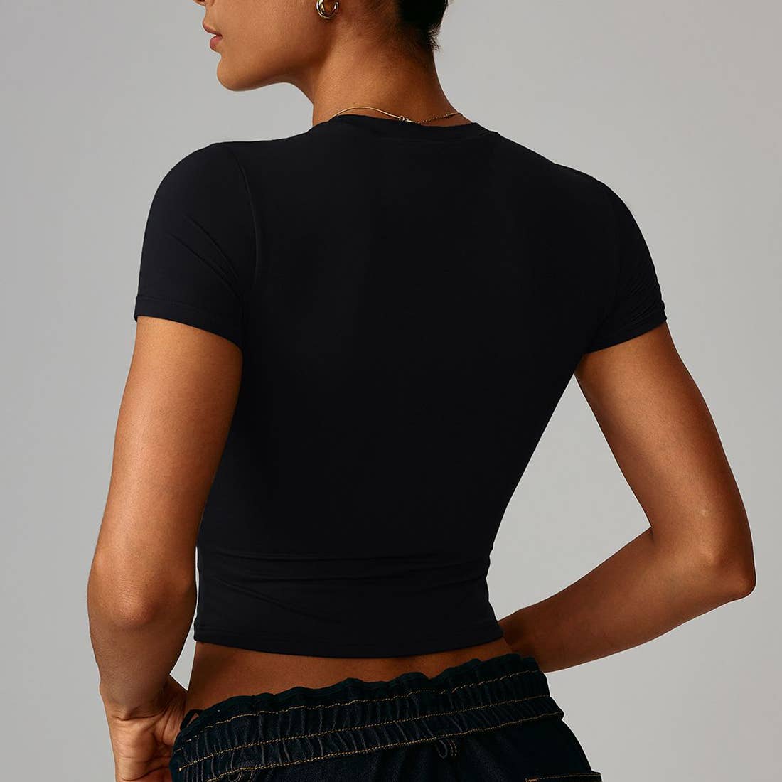 Sodalemon - Wholesale Athletic Top - Women's - Women Slim-Fit Quick-Dry Round-Neck Yoga T-Shirt4