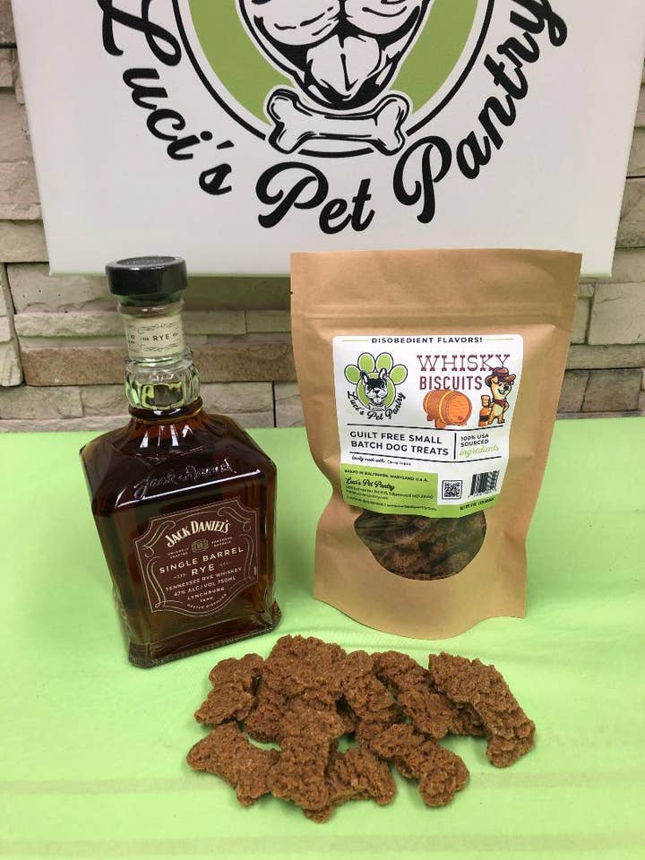 Whiskey Dog Biscuits 6 oz. Treat Pouch - 12 Pack for wholesale by Luci's Pet Pantry