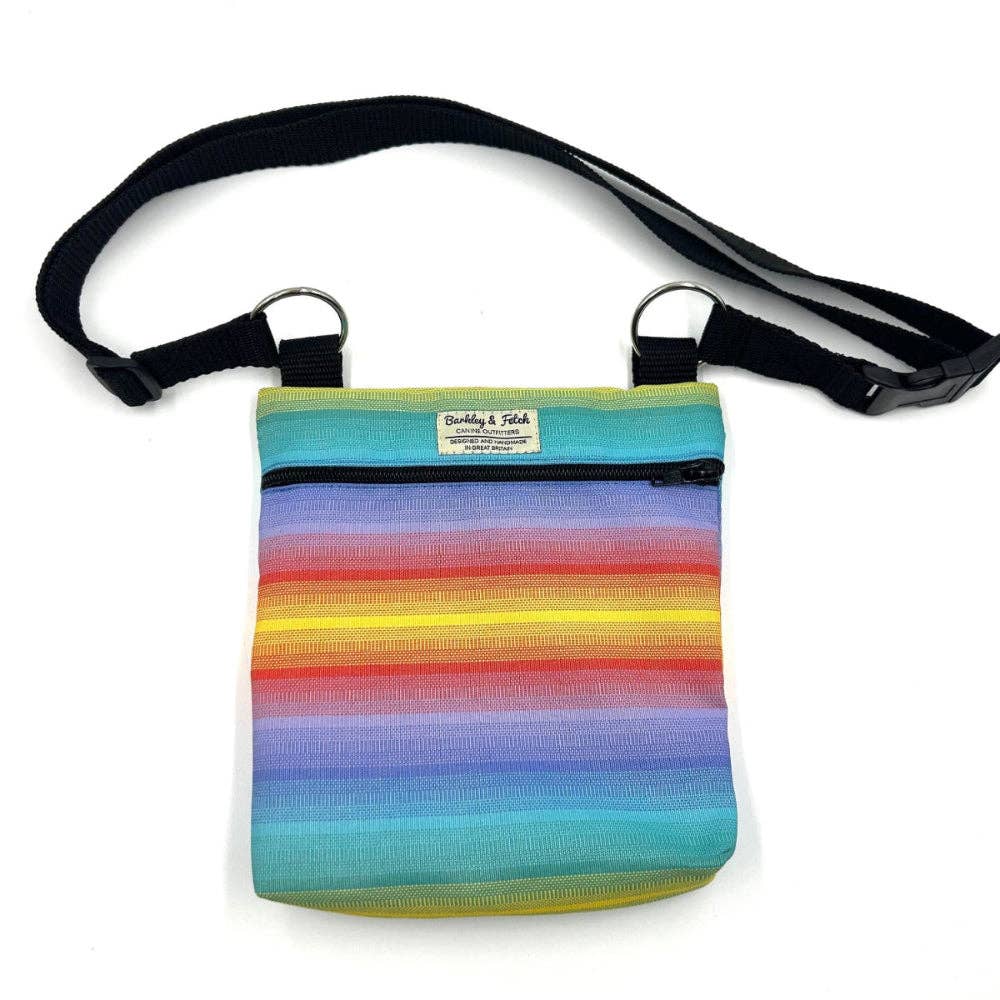 Barkley and Fetch – wholesale Pet treat bag – Dog – Rainbow Stripe Dog Walk and Treat Bag1