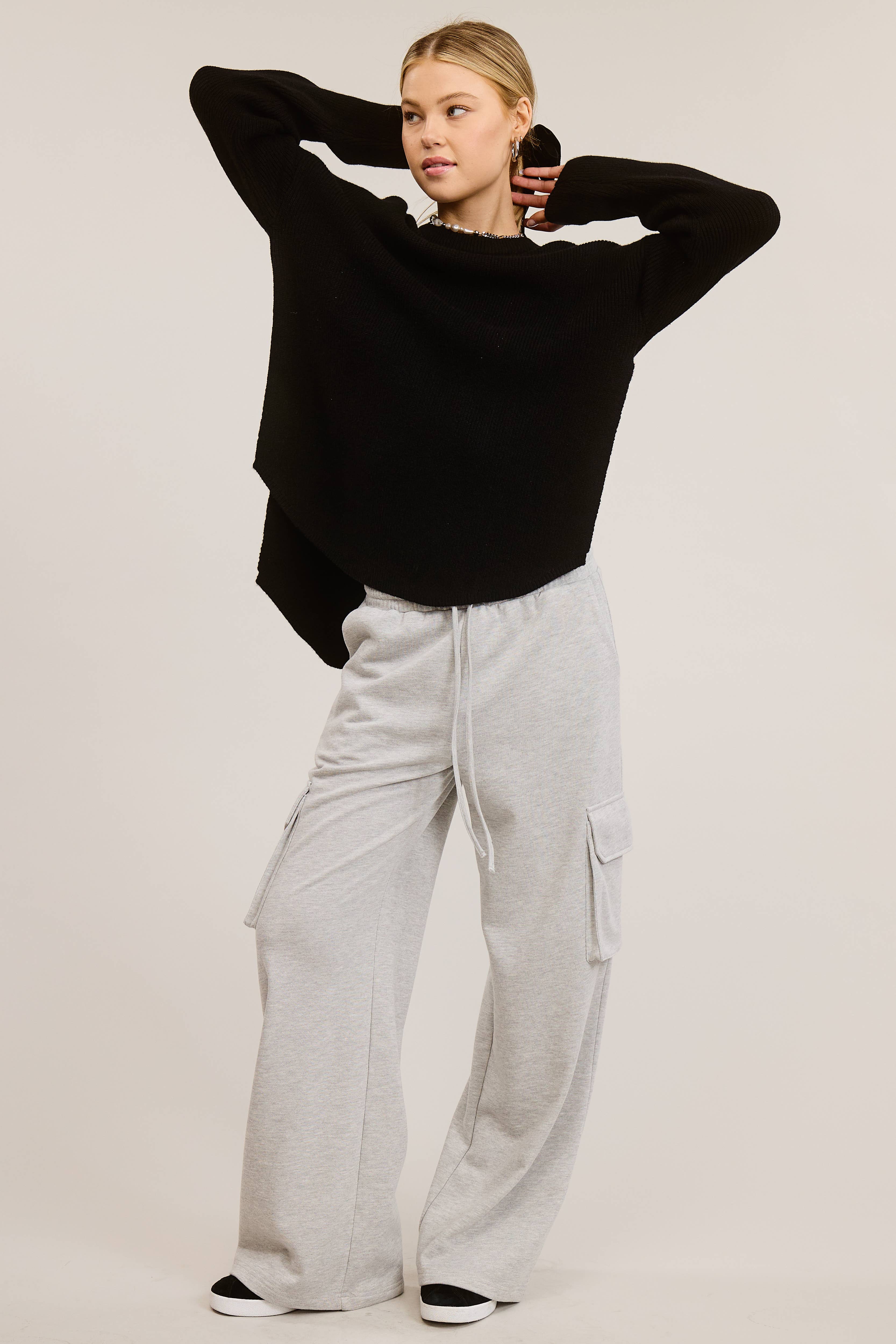 Mimosa - Wholesale Knit Sweater - Women's - High Low Knit Sweater with Side Slit9