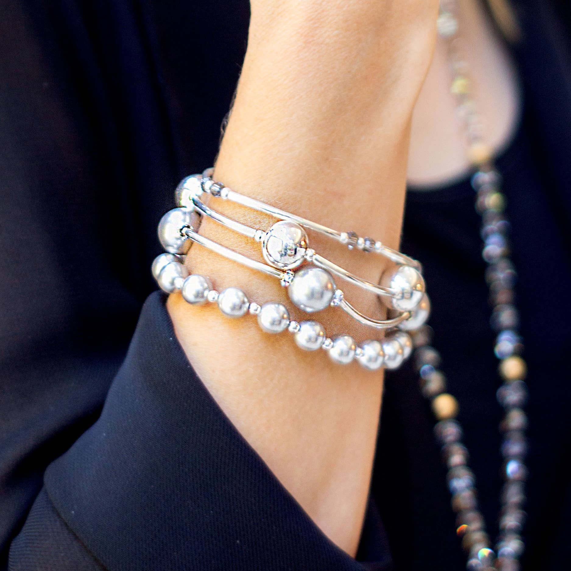 Made as Intended - Wholesale Beaded Bracelet - 12mm All Sterling Silver Blessing Bracelet1