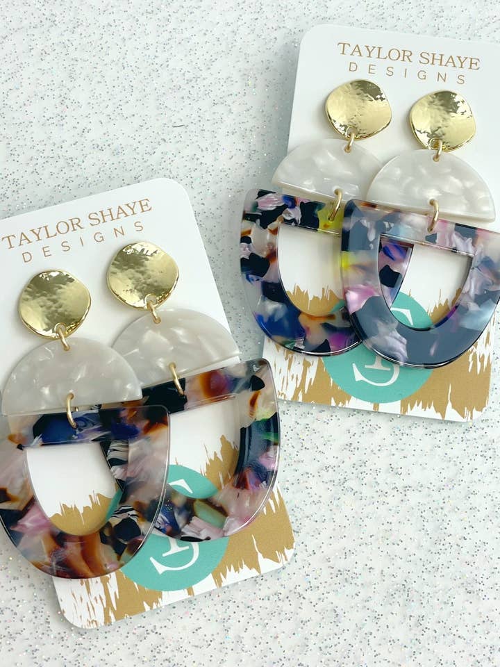 Dark Rainbow Open Acrylic Drops for wholesale by Taylor Shaye Designs