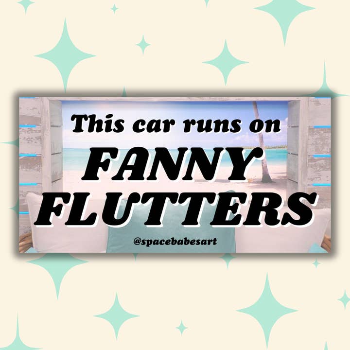 Fanny Flutters - Love Island Bumper Sticker for wholesale by Space Babes Art