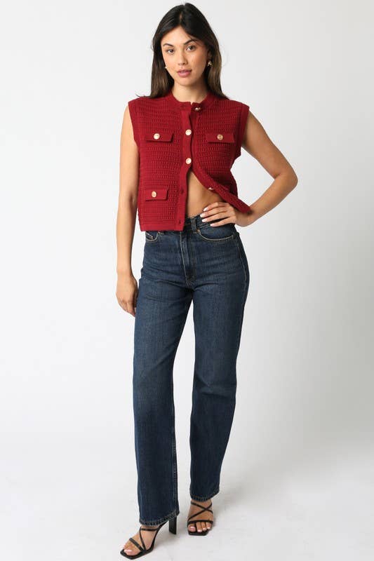 Olivaceous - Wholesale Knit Top - Women's - Selena Button Knit Top16