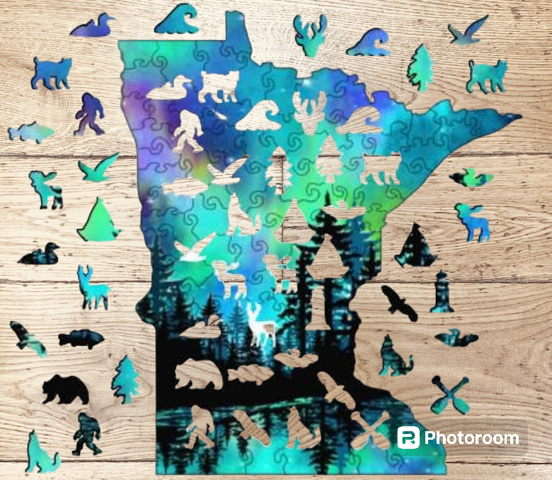 Art Factory LLC - Wholesale Puzzle - Adult - MN northern lights wooden puzzle1