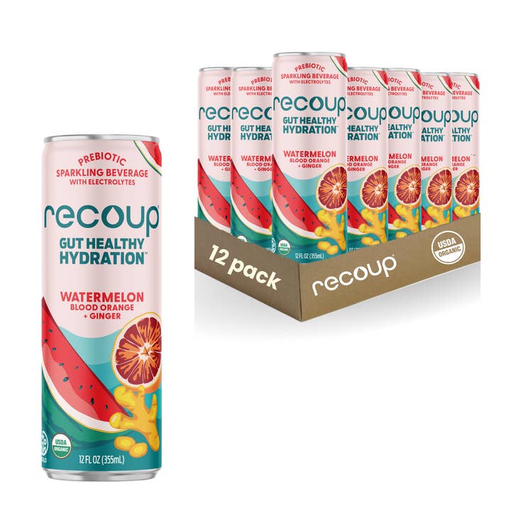 Recoup - Wholesale Sparkling Water - Watermelon Blood Orange + Ginger Prebiotic Sparkling Beverage1