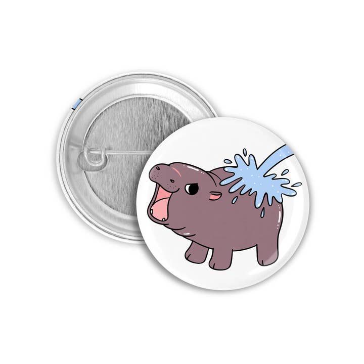 Prickly Cactus Collage - Wholesale Lapel Pin/Button - Cute Moo Deng Pygmy Hippo Buttons