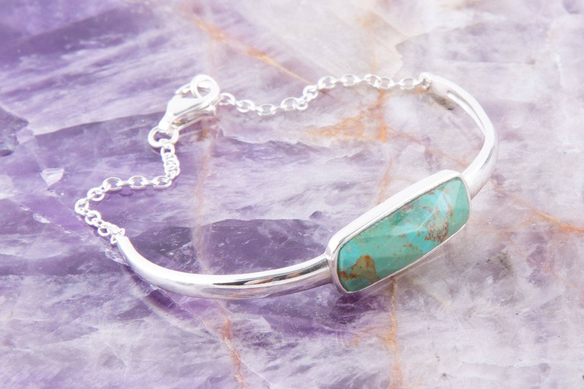 Barse Jewelry - Vendita all'ingrosso Bracciale a polsino - Bracciale a polsino con catena in vero turchese e argento Sterling1