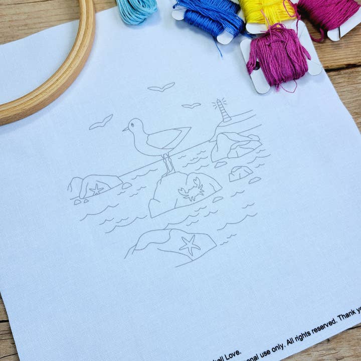 Seagull Embroidery Panel Pack for wholesale by Bluebell Love