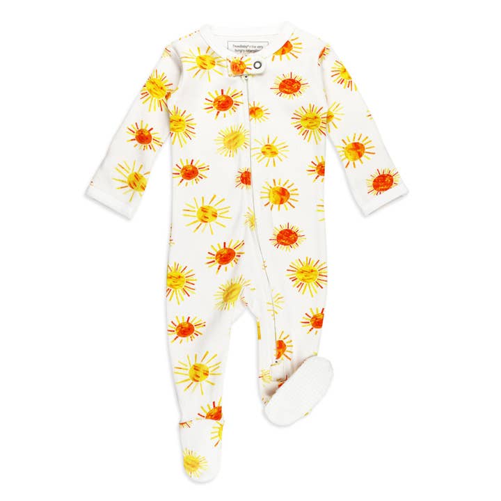 Suns | Organic Zipper Footie for wholesale by L'ovedbaby