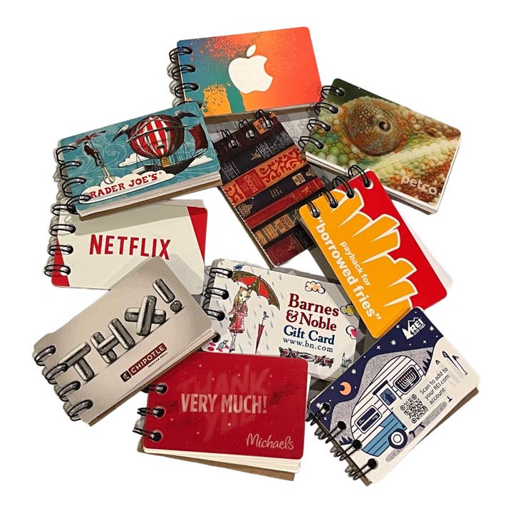 Mini bullet journal: Lot of 10 Gift Card Journals for wholesale by StuckOnU Art