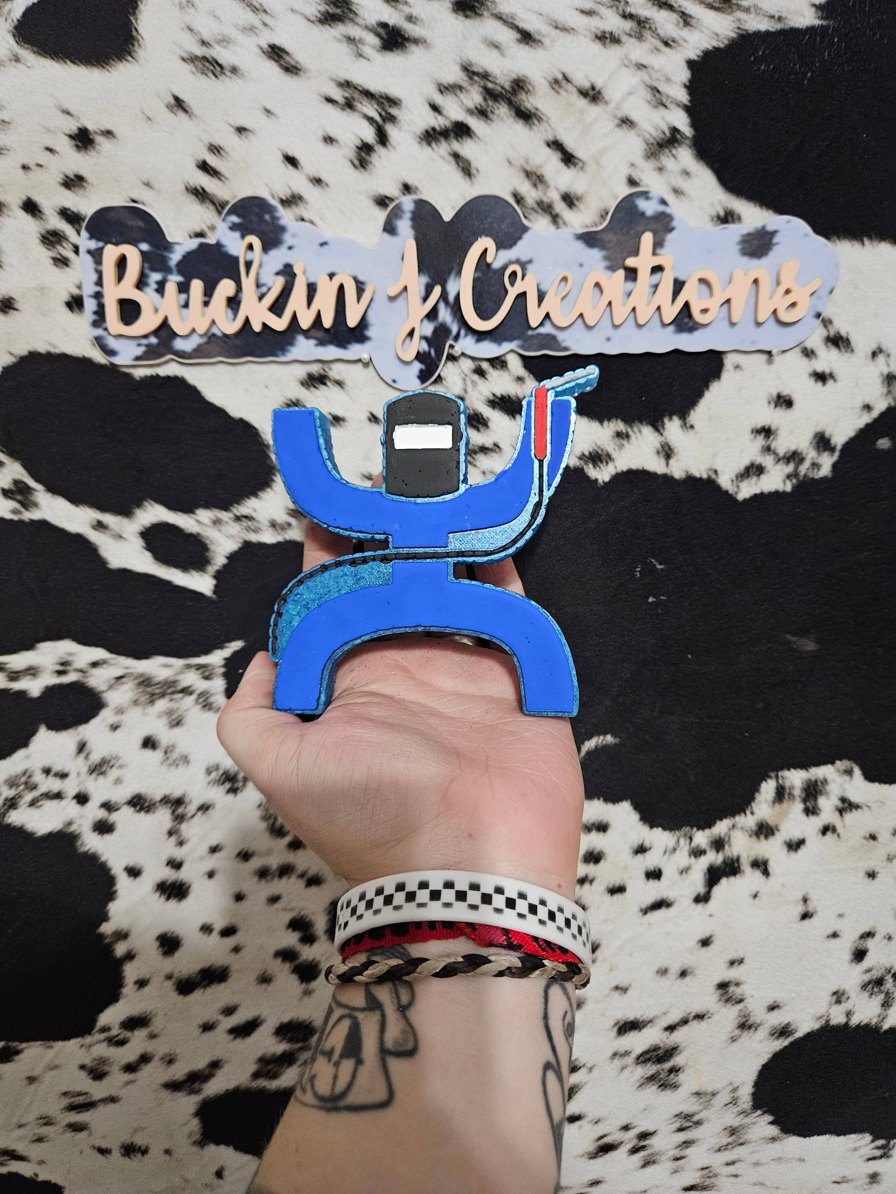 Buckin J Creations - Wholesale Car Freshener - Women's - Hooey Welder Blue Collar Handmade Car Air Freshener3