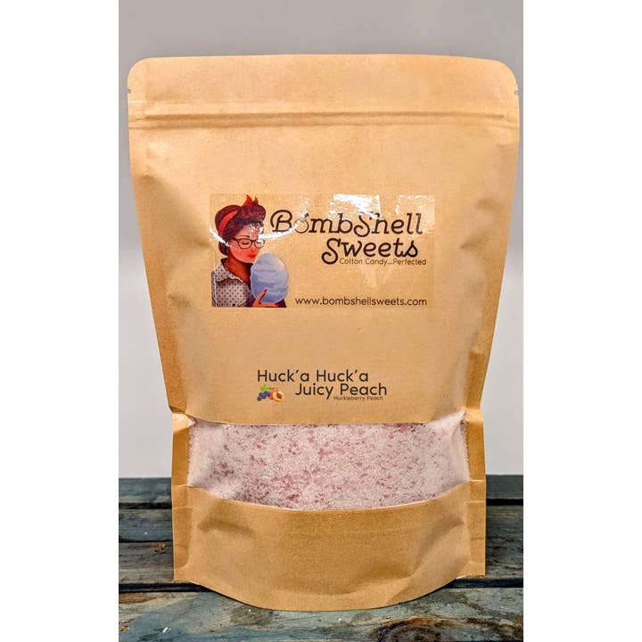 Bombshell Sweets - Wholesale Cotton Candy - Huck'a Huck'a Juicy Peach Cotton Candy Floss Sugar