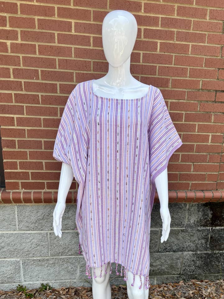 Adult Turkish Cotton Poncho Cover up -Mermaid- Purple for wholesale by Beachables