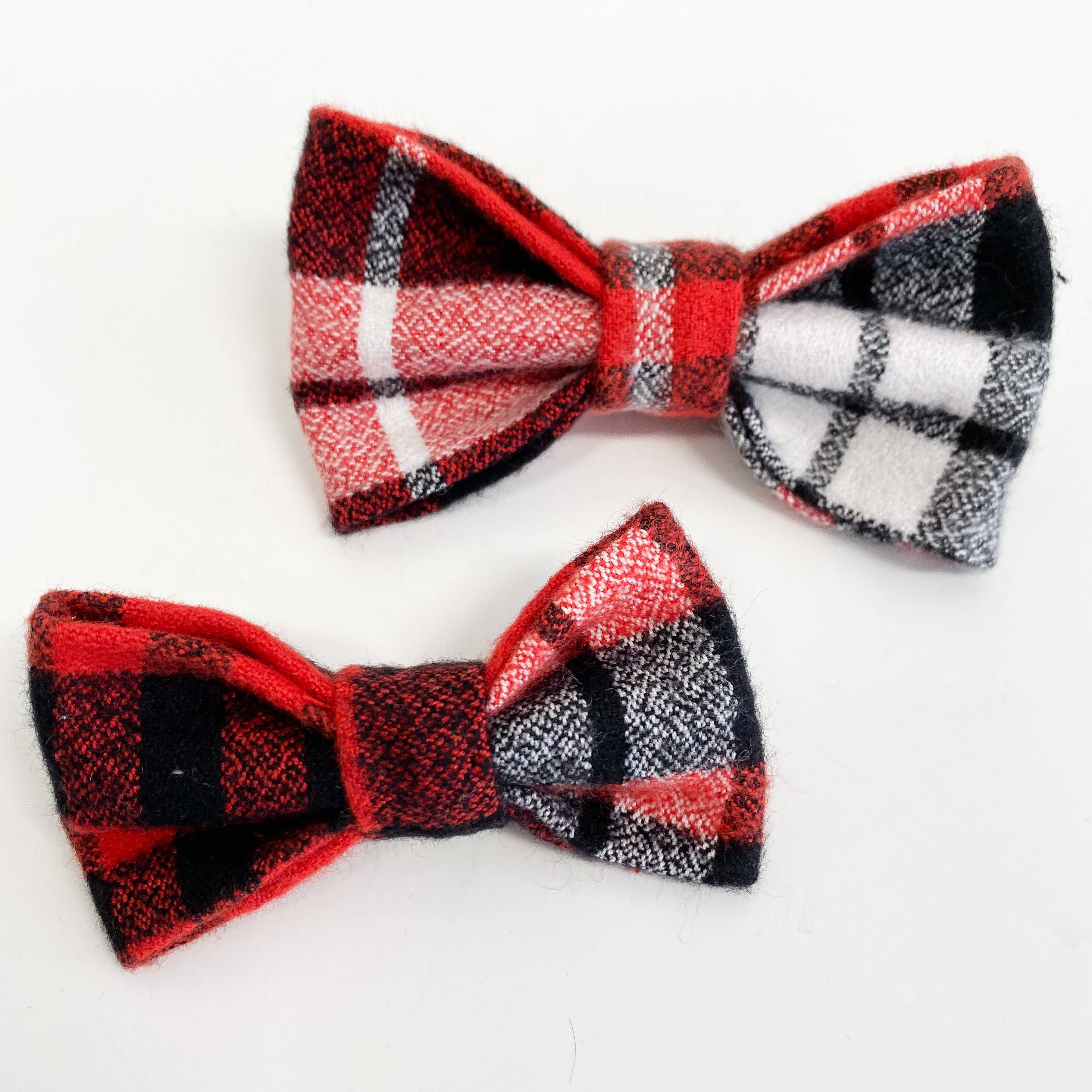 Mimi Green - Wholesale Pet Bow Tie - Dog - Flannel Pj's Plaid Dog Collar Bow Tie5