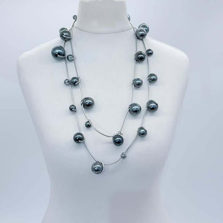 Jianhui London - Wholesale Beaded/pearl necklace - Faux Pearls on Leatherette Necklace17